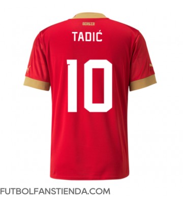 Serbia Dusan Tadic #10 Primera Equipación Mundial 2022 Manga Corta
